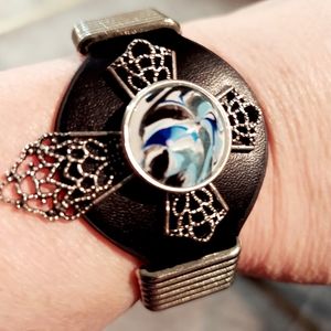 Artisan Cross Snap Pour Painted Wide Band Bracelet